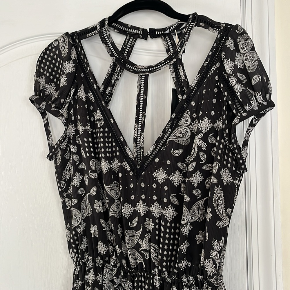 VERONICA WEBB LADIES BLACK WHITE NYLA PRINT DRESS-M - Picture 2 of 9